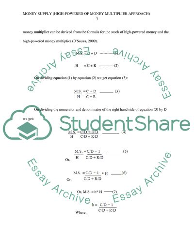 High-Power of Money Multiplier Approach