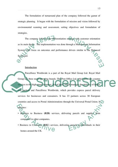 PARCELFORCE WORLDWIDE - CASE STUDY