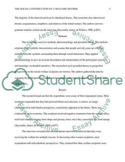 The Social Construction of a Welfare Mother