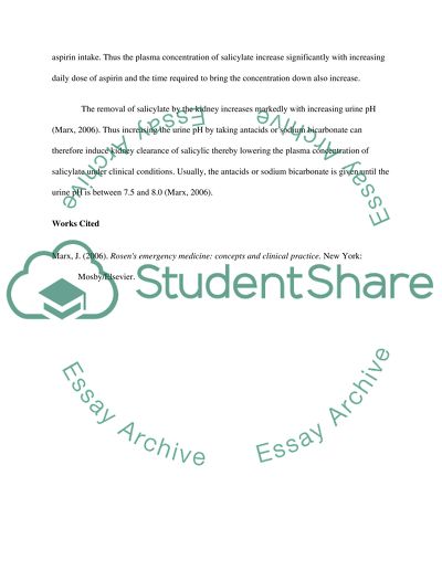 Role of the kidney and urinary pH in aspirin poisoning