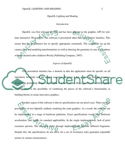 OpenGL Lighting and Shading