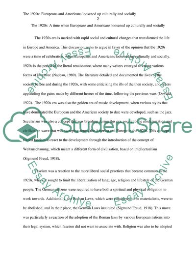 A Time When Europeans and Americans Loosened up Culturally and Socially