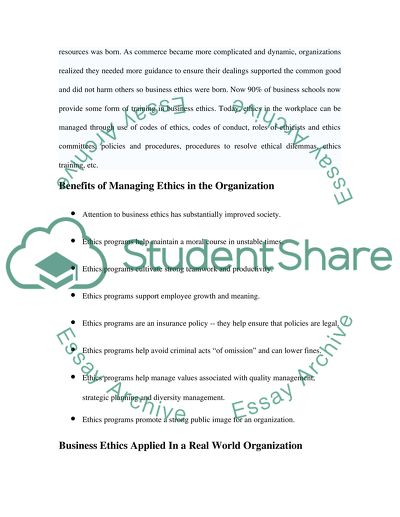 Managing Ethics in Business