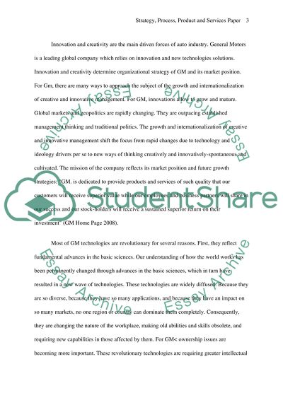 Strategy,Process,Product, and Services Paper