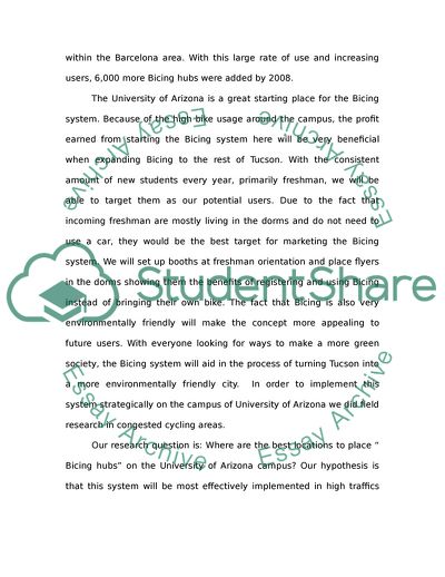 Bringing Bicing to the University of Arizona