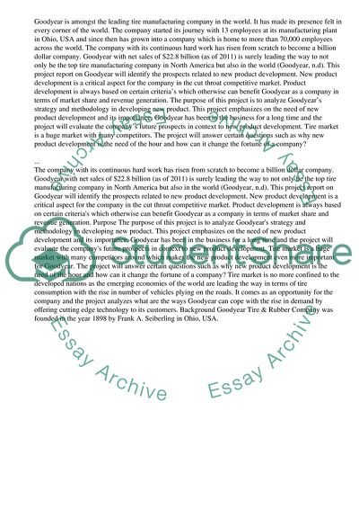 Goodyear Tire & Rubber Company New Product Development Process