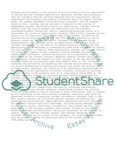 Customer Satisfaction and the Client Retention