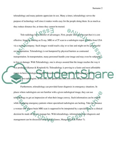 Teleradiology Biology Term Paper
