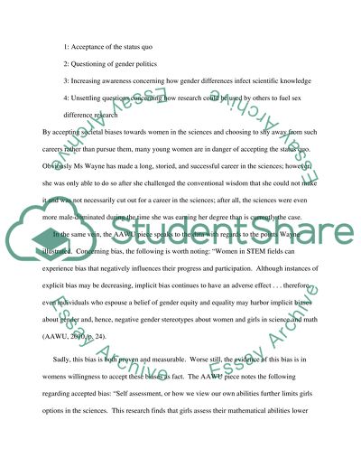 Gender and Sexual Studies - Writting Assignment