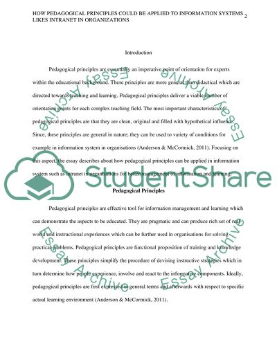 How Pedagogical Principles Could Be Applied to Information Systems