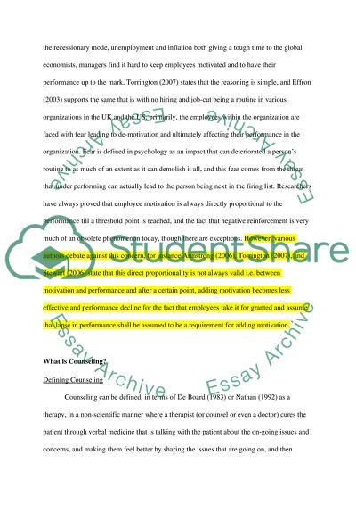 Work-Based Counseling