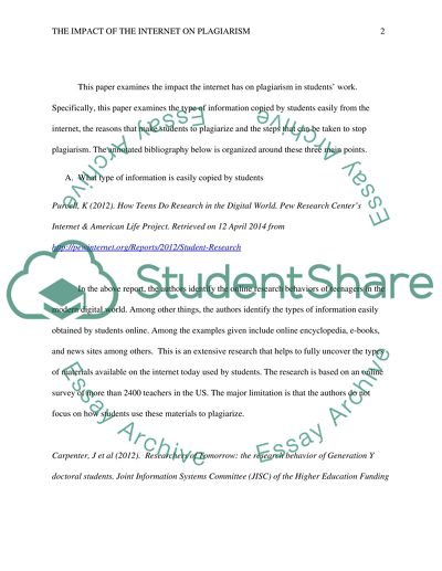 The impact of the internet on plagiarism in student papers