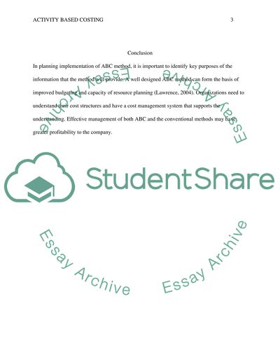 Activity Based Costing