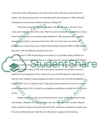 The writing life of the arthur Stephen king