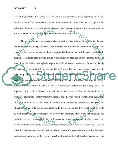 The Microfinance Model Issues