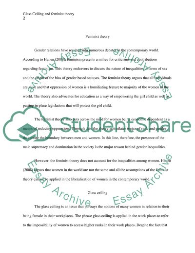 Glass Ceiling and Feminist Theory