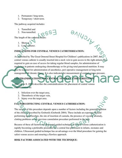 Central Venous Catheter Technique in Small Children