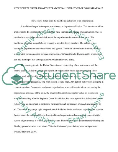 A Traditional Organization