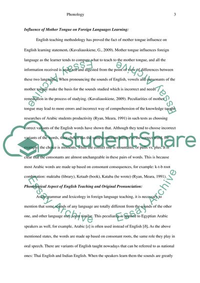Phonological aspect of English teaching and learning