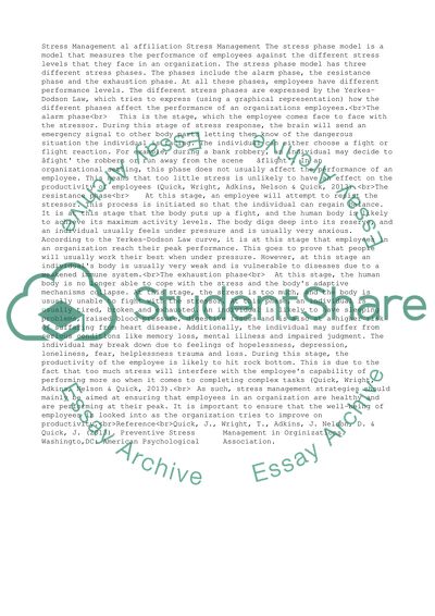 The Stress Phase Model