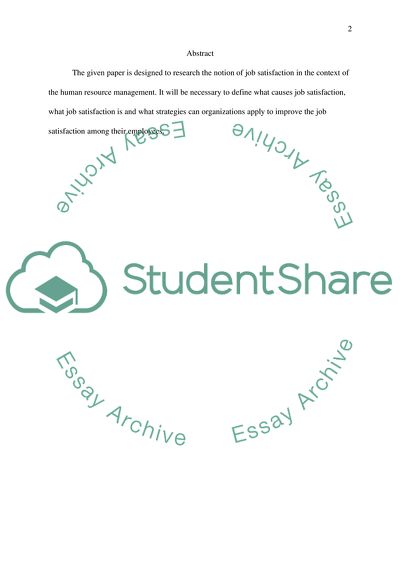 The Concept of Job Satisfaction