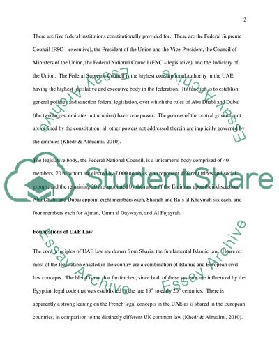 Federal Law in the UAE