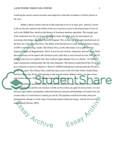 Land Power Versus Sea Power