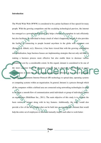 IT and Entrepreneurship - Issues Relating to Intranet