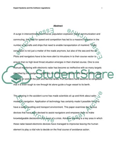 Expert Systems and Collision Regulations