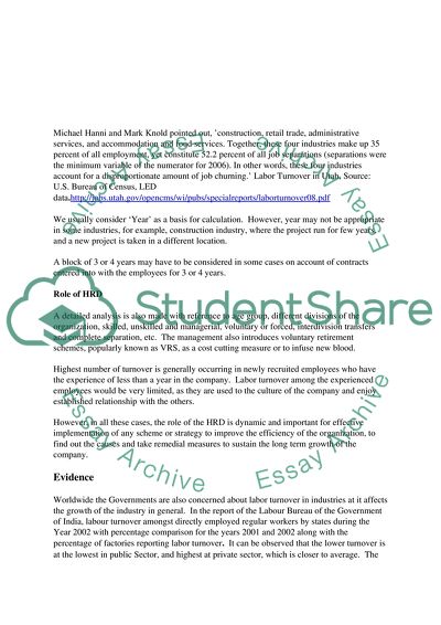 Labor Turnover in Indian Companies
