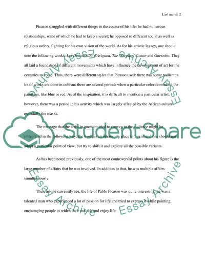 The Aspects of Pablo Picassos Life