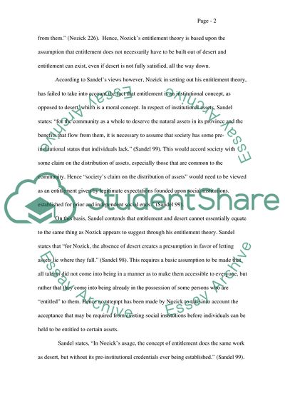 Desert and Entitlement