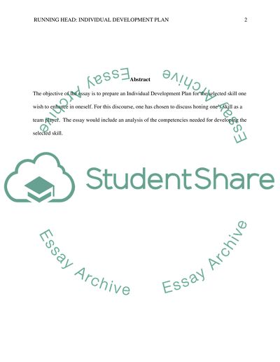 INDIVIDUAL DEVELOPEMENT PLAN