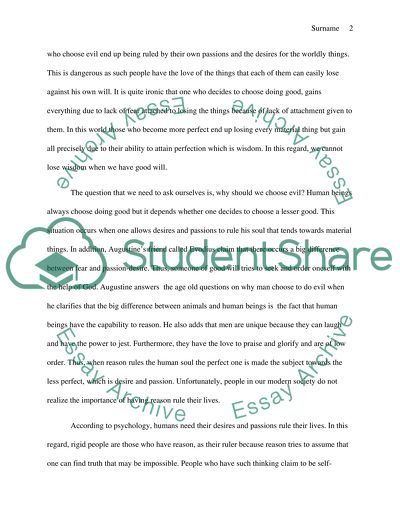 Saint Augustine: Grace and Free Will