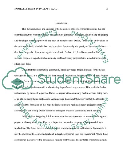 Homeless Teens in Dallas Texas