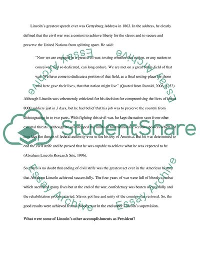 Abraham Lincoln, the President of America