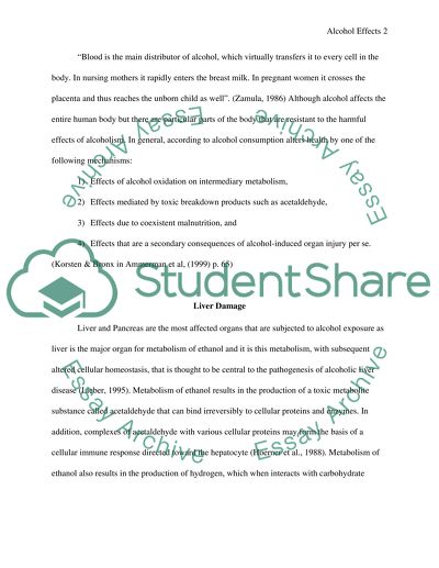 Effects of Alcohol on the Human Body