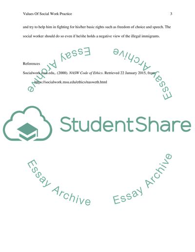 Values of Social Work practice