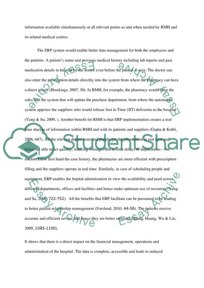 Implementing ERP at RMH and Its Implications