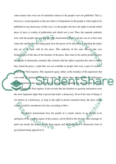 Nazism and Free Speech