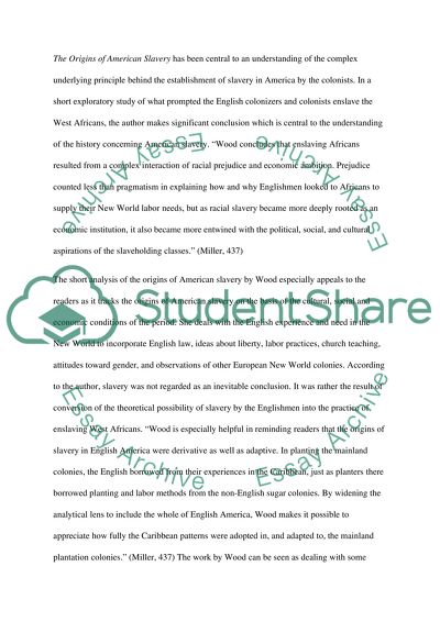 The Origins of American Slavery