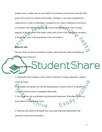 Effect of Branding on Consumer Buyer Behaviour within the Grocery Sector