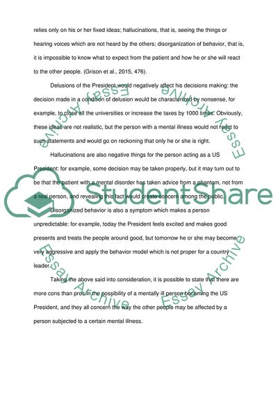 Pros and Cons of a Person With a Mental Illness as a US President