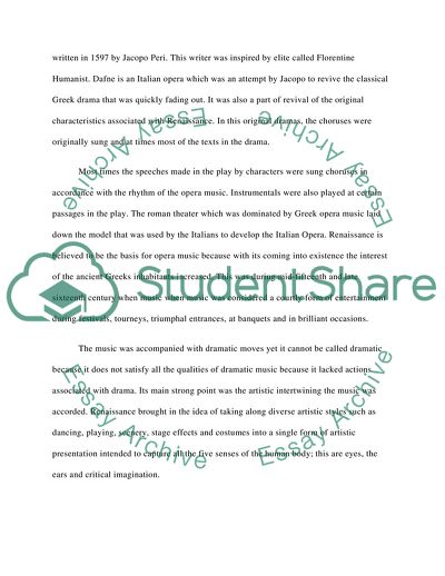 Forerunners of the Opera