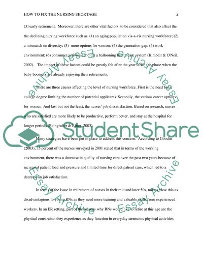 How to Fix the Nursing Shortage