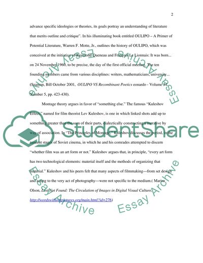 Montage Is the Art and Technique of Motion-Picture Editing