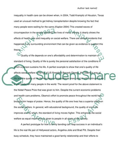 Social Welfare Issues