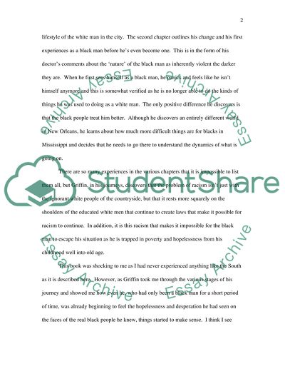 Summary and Reactions to the book Black Like Me, Author - John Howard Griffin