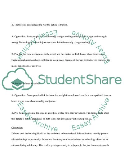 Stem Cell Research (outline)