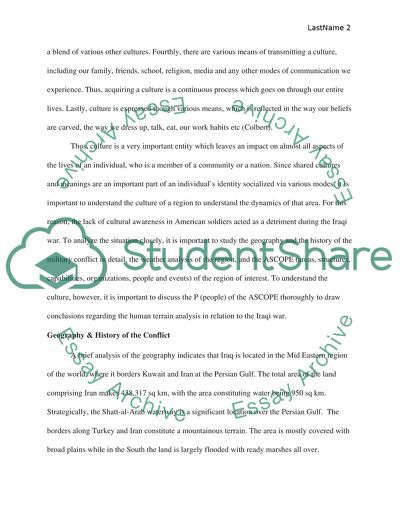 Cultural Awareness in an Average American Soldier